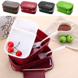 Maxbell 2 pcs Double Layer Plastic Separate Lunch Box Microwave Bento Container