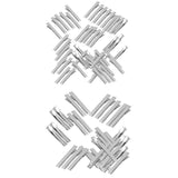 Maxbell 100pieces Flat Hair Clips Prong Alligator Teeth Clips Bows DIY Hair Accessories Duckbills Barrette Bow DIY