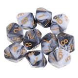 Maxbell 20x D10 10 Sided Dice Polyhedral TRPG Dice for MTG DND Party Roleplay Games
