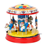 Maxbell Carousel + Rotating Spacecraft Mechanical Clockwork Wind Up Vintage Tin Toy