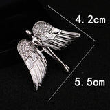 Maxbell 2 Pcs Fashion Eagle Wings Brooch Pins Charming Crystal Brooch Pin For Men Women