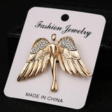 Maxbell 2 Pcs Fashion Eagle Wings Brooch Pins Charming Crystal Brooch Pin For Men Women