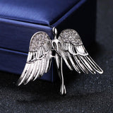 Maxbell 2 Pcs Fashion Eagle Wings Brooch Pins Charming Crystal Brooch Pin For Men Women