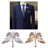 Maxbell 2 Pcs Fashion Eagle Wings Brooch Pins Charming Crystal Brooch Pin For Men Women