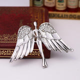 Maxbell 2 Pcs Fashion Eagle Wings Brooch Pins Charming Crystal Brooch Pin For Men Women