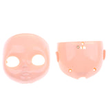 Maxbell 2 Pieces 12inch Doll Faceplate + Backplate Head with Screws Set for Blythe