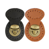 Maxbell 2pcs Genuine Leather Bag Lock Fasteners Snap Buckles Clasp Replacement