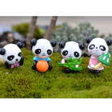 Maxbell 8 pieces Funny Panda Bear Statue and 4 Pieces Garden Decor Cute Panda Statue