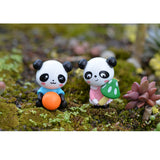 Maxbell 8 pieces Funny Panda Bear Statue and 4 Pieces Garden Decor Cute Panda Statue