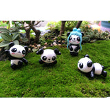 Maxbell 8 pieces Funny Panda Bear Statue and 4 Pieces Garden Decor Cute Panda Statue