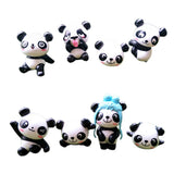 Maxbell 8 pieces Funny Panda Bear Statue and 4 Pieces Garden Decor Cute Panda Statue