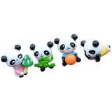 Maxbell 8 pieces Funny Panda Bear Statue and 4 Pieces Garden Decor Cute Panda Statue