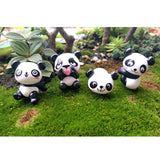 Maxbell 8 pieces Funny Panda Bear Statue and 4 Pieces Garden Decor Cute Panda Statue