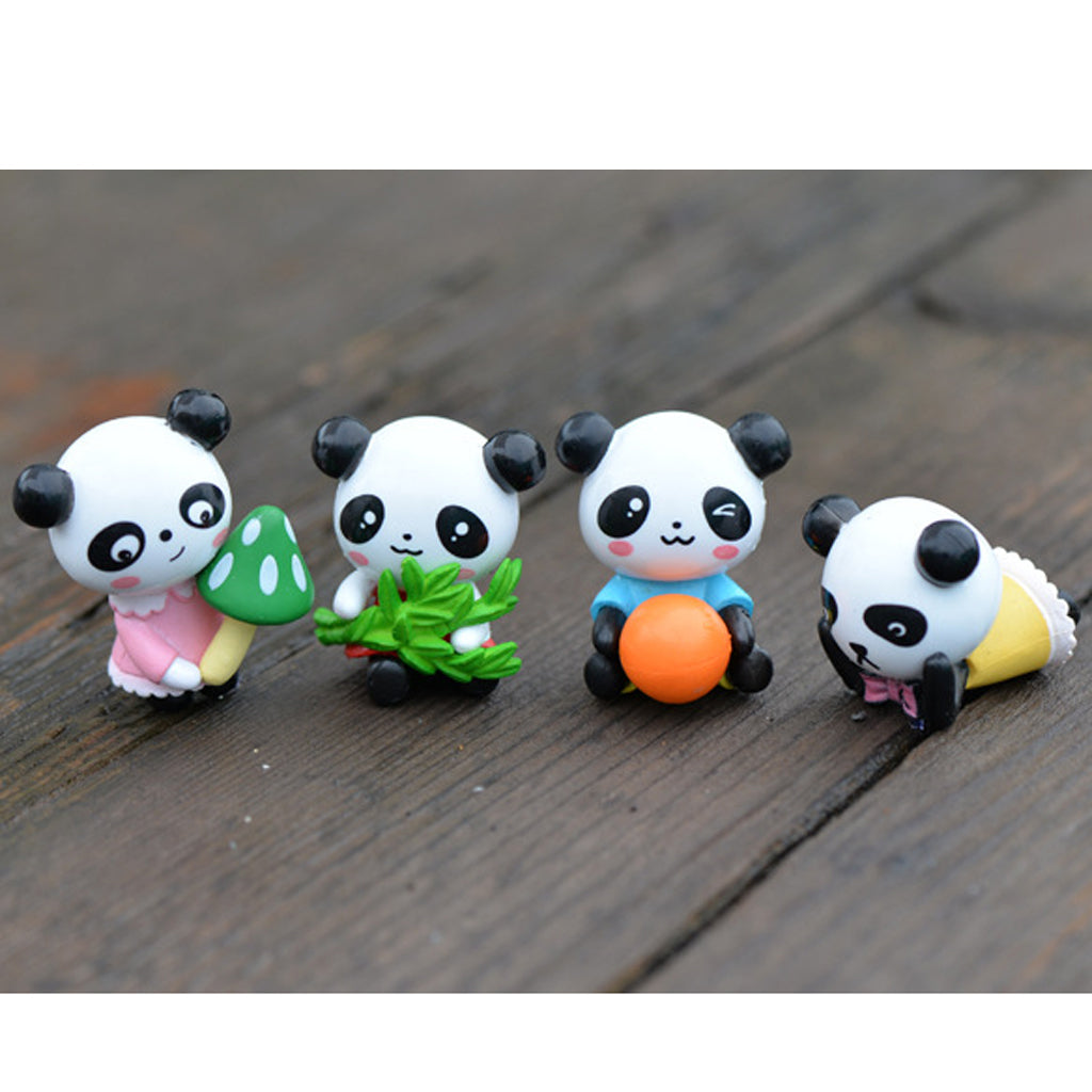 Maxbell 8 pieces Funny Panda Bear Statue and 4 Pieces Garden Decor Cute Panda Statue