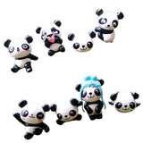 Maxbell 8 pieces Funny Panda Bear Statue and 4 Pieces Garden Decor Cute Panda Statue