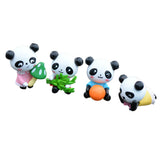 Maxbell 8 pieces Funny Panda Bear Statue and 4 Pieces Garden Decor Cute Panda Statue