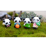 Maxbell 8 pieces Funny Panda Bear Statue and 4 Pieces Garden Decor Cute Panda Statue