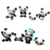 Maxbell 8 pieces Funny Panda Bear Statue and 4 Pieces Garden Decor Cute Panda Statue