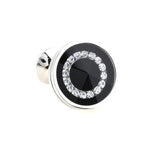 Maxbell 2 Pair Fashion Men Shirts Classic Black Round Crystal Cufflinks for Wedding