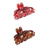 Maxbell 2pieces Simple Design Floral Acrylic Womens Girls Hair Claw Clip Accessory