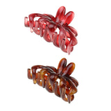 Maxbell 2pieces Simple Design Floral Acrylic Womens Girls Hair Claw Clip Accessory