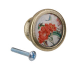 Maxbell 2pcs Vintage Cabinet Door Drawer Handle Pull Knob Hardware Flower Bird