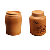 Maxbell 2pcs Round Tube Bamboo Tea Canisters Tea Barrel Matcha Tea Box Tea Tins