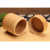 Maxbell 2pcs Round Tube Bamboo Tea Canisters Tea Barrel Matcha Tea Box Tea Tins