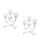 Maxbell 2pcs Vintage Candle Holder 3-Arm Candelabra Wedding Centerpieces Silver