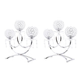 Maxbell 2pcs Vintage Candle Holder 3-Arm Candelabra Wedding Centerpieces Silver