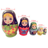 Maxbell 2 Sets Cute Girls Wooden Russian Nesting Dolls Babushka Matryoshka Toys