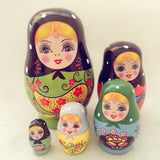 Maxbell 2 Sets Cute Girls Wooden Russian Nesting Dolls Babushka Matryoshka Toys