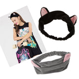 Maxbell 2 Pieces Cat Ear Make Up Face Washing Shower Mask Hairband Snood Headband