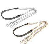 Maxbell 2pcs Metal PU Leather Replacement Chain Purse Shoulder Bag Handle