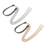 Maxbell 2pcs Metal PU Leather Replacement Chain Purse Shoulder Bag Handle