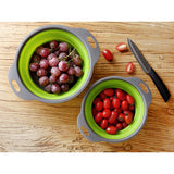 Maxbell Collapsible Colander Strainer Kitchen Fruit Filter Basket Round Green S + L