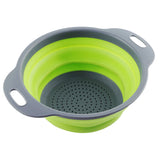 Maxbell Collapsible Colander Strainer Kitchen Fruit Filter Basket Round Green S + L