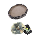 Maxbell 2x Resin Amphibians Reptile Feeding Bowl Water Drinking Dish Tortoise Gecko