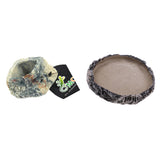 Maxbell 2x Resin Amphibians Reptile Feeding Bowl Water Drinking Dish Tortoise Gecko