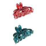 Maxbell 2pieces Womens Girls Hair Claw Clip Simple Design Floral Hair Accessory