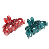 Maxbell 2pieces Womens Girls Hair Claw Clip Simple Design Floral Hair Accessory