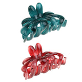 Maxbell 2pieces Womens Girls Hair Claw Clip Simple Design Floral Hair Accessory