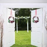 Maxbell 2pcs Rattan Artificial Flower Wreath Front Door Wreath Wedding Decor