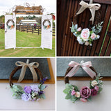 Maxbell 2pcs Rattan Artificial Flower Wreath Front Door Wreath Wedding Decor