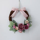 Maxbell 2pcs Rattan Artificial Flower Wreath Front Door Wreath Wedding Decor