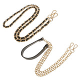 Maxbell 2pcs Women Metal PU Leather Replacement Chain Purse Shoulder Bag Handle