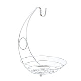 Maxbell 2 in 1 Chrome Banana Hanger Fruit Bowl Tree Holder Storage Basket Fruit Bowl