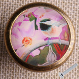 Maxbell 5-set Round Birds Painting Cabinet Knob Door Pulls for Cupboard Dresser