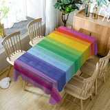 Maxbell 2x Rectangular Polyester Tablecloth Table Cover Kitchen Rainbow Flower 260cm