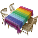 Maxbell 2x Rectangular Polyester Tablecloth Table Cover Kitchen Rainbow Flower 260cm